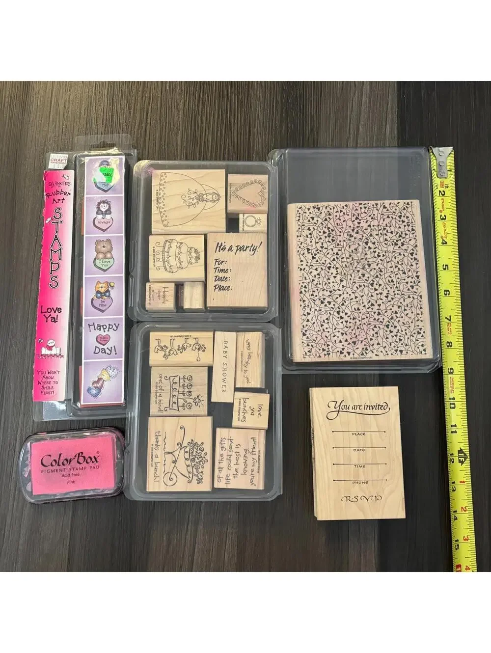 22 Rubber Stamps on Wood Stamp Kits Wood Stampin Up Rubber Art Crafts Lot